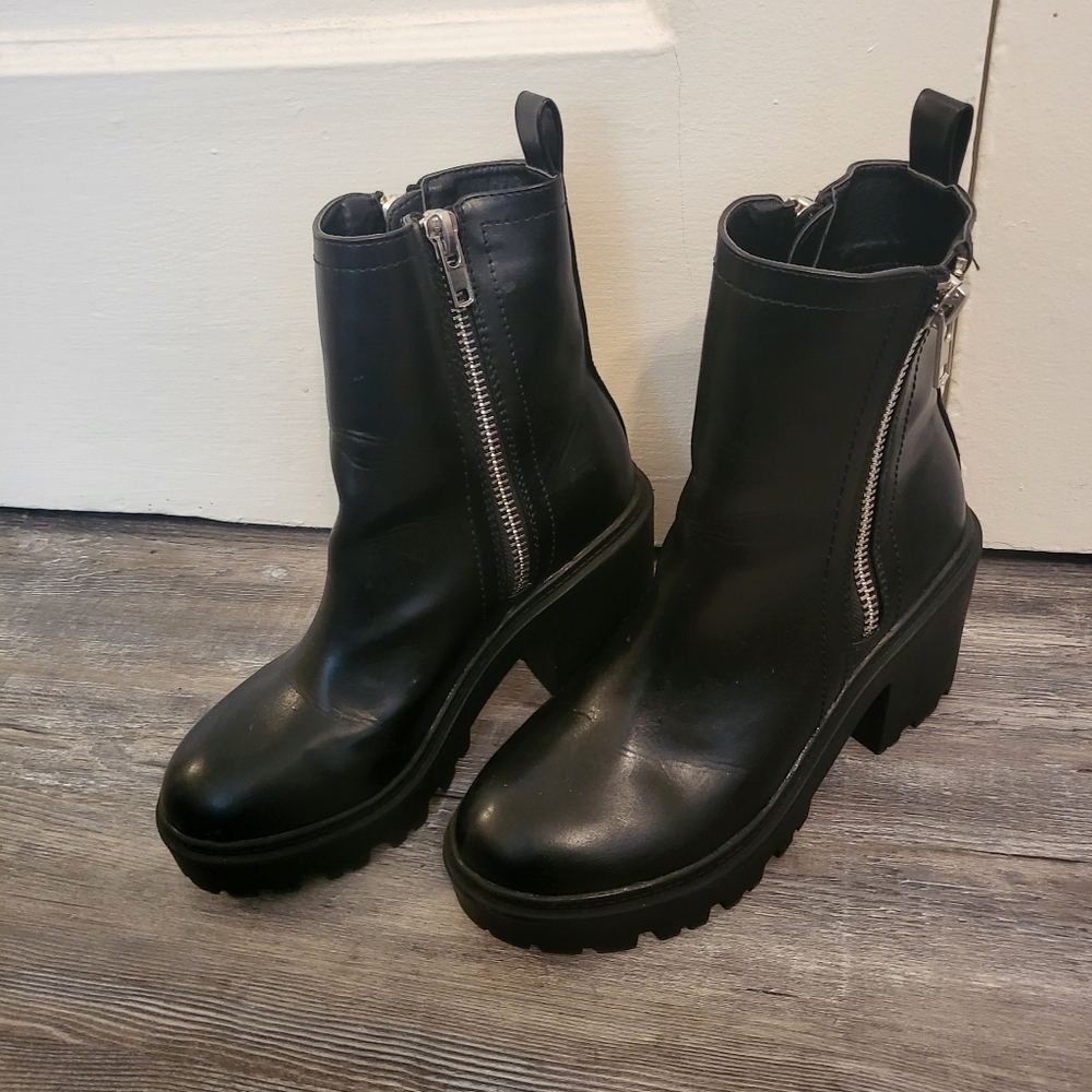 UO Black Chunky Boots